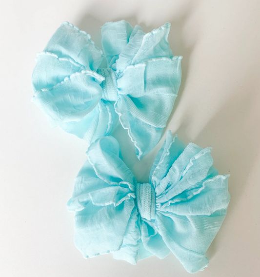 Aqua Ruffle Clip