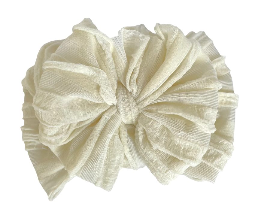 RR Ruffled Headband- Ivory