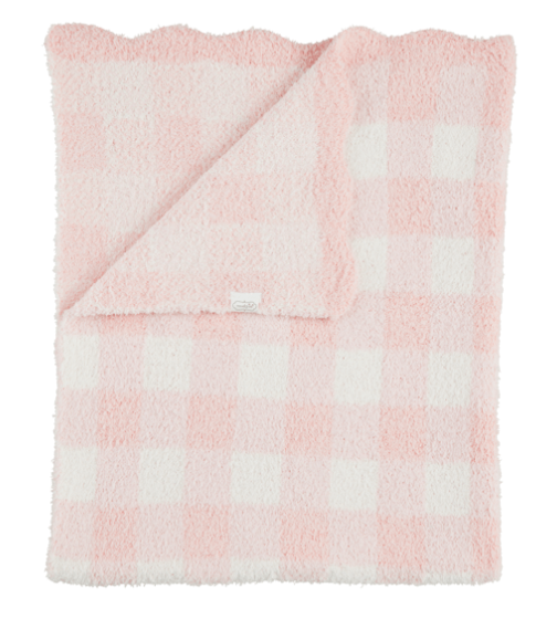 Pink Gingham Chenille Blanket