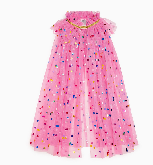 Raspberry Confetti Cape - Kids Dress Up Cape