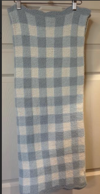 Blue Gingham Chenille Blanket