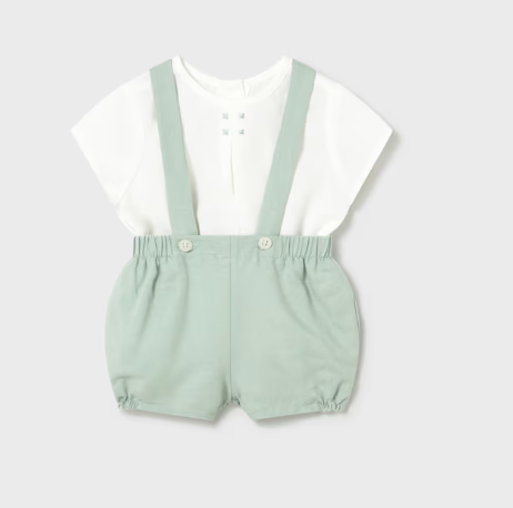 Newborn Boy Shorts/Suspenders Set