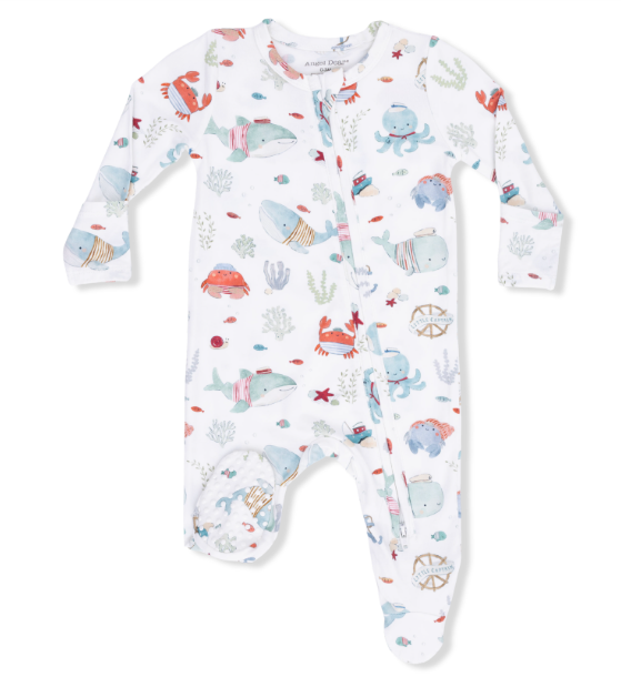 Sailor Sea Creatures - 2 Way Zipper Footie
