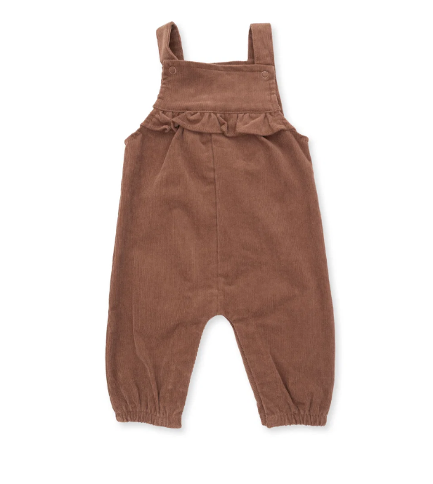 Yoke Ruffle Corduroy Overall
