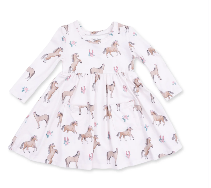 I Love Horses Twirly LS Dress