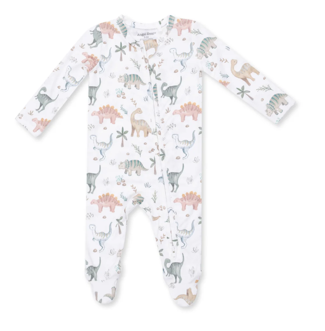 2 Way Zipper Footie- Sweet Baby Dinos