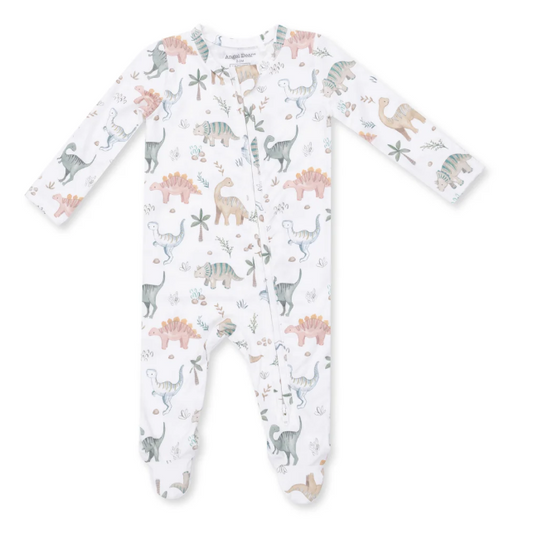 2 Way Zipper Footie- Sweet Baby Dinos