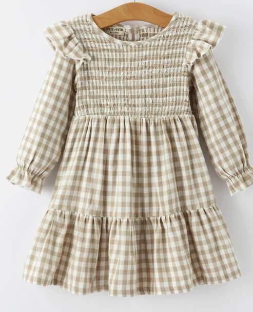 Mommy And Me Fall Plaid-Kids Dress
