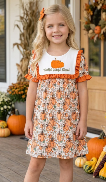Thankful Grateful Blessed Pumpkin Dress