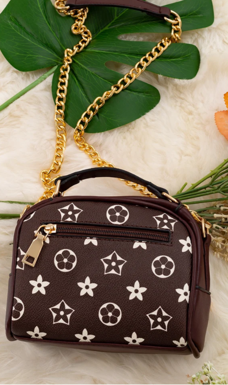 Brown-Maroon Star Crossbody