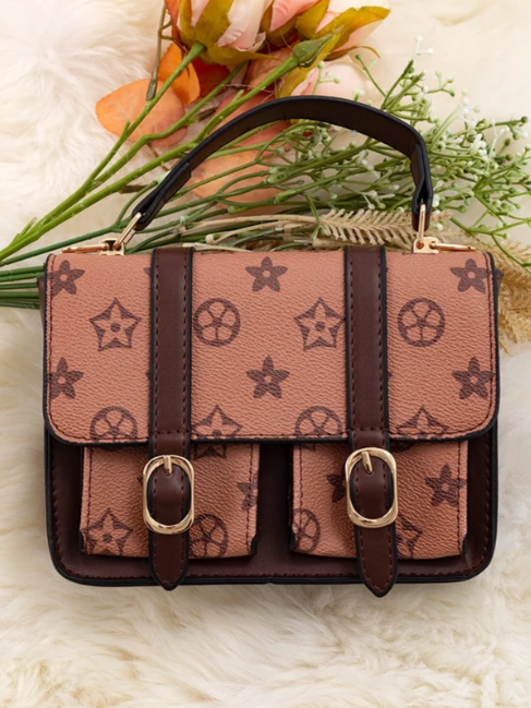 Brown-Latte Printed Crossbody