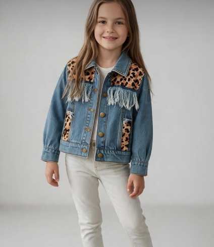 Allio Leopard Denim Jacket