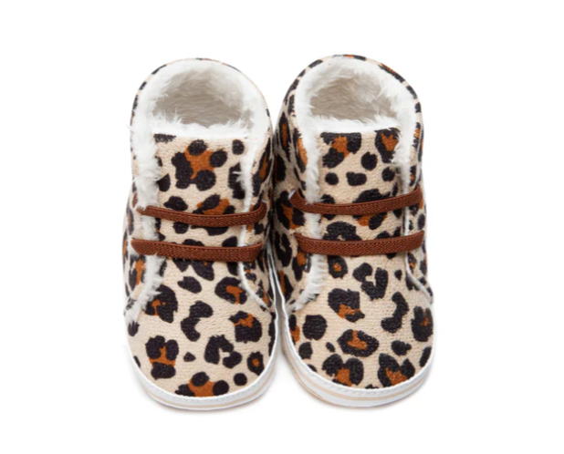 Leopard Print Infant Booties