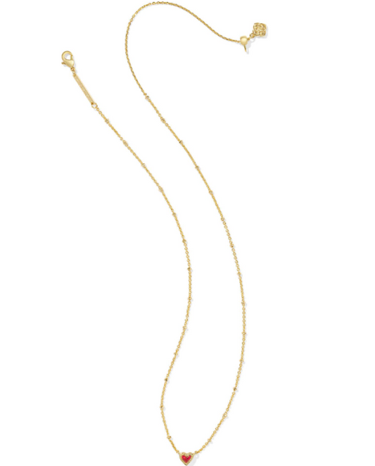 MINI ARI HRT STLT NCK GOLD RED KYOCERA OPAL