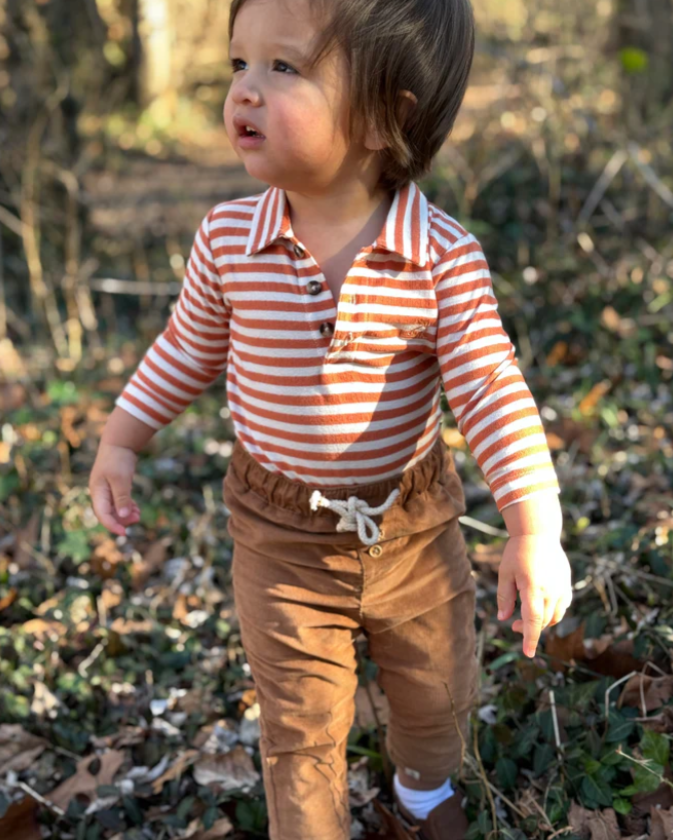 Sal Linear Cord Pant- Brown