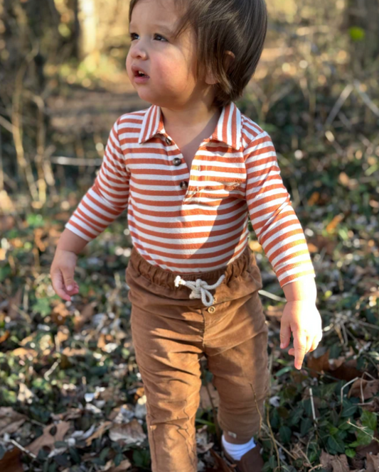 Sal Linear Cord Pant- Brown