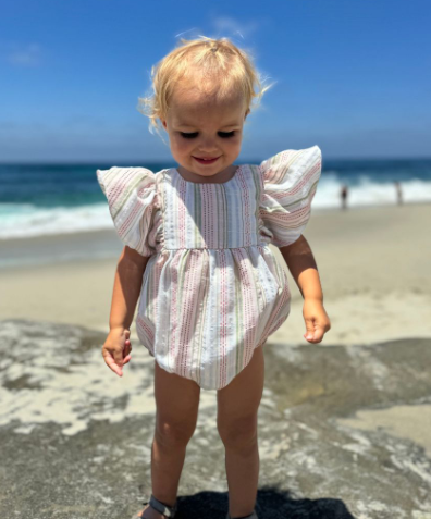 Miranda Bubble Onesie Pink Multi-Stripe