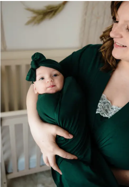 Emerald Green Maternity Delivery Gown Set