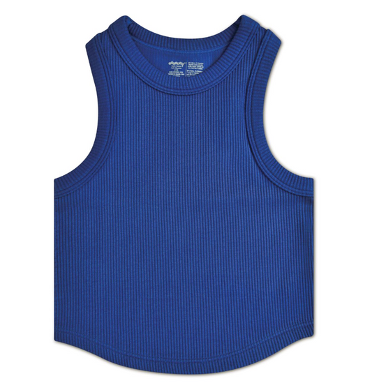 Midnight Cropped Ribbed Racerback Top
