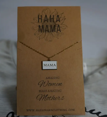 Mama Pendant- White/Gold
