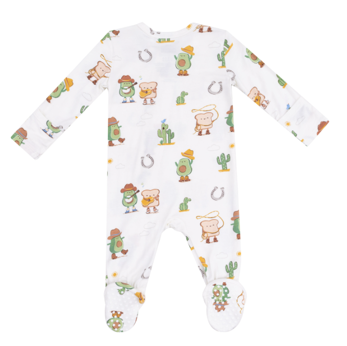 Avocado Toast Western Zipper Footie