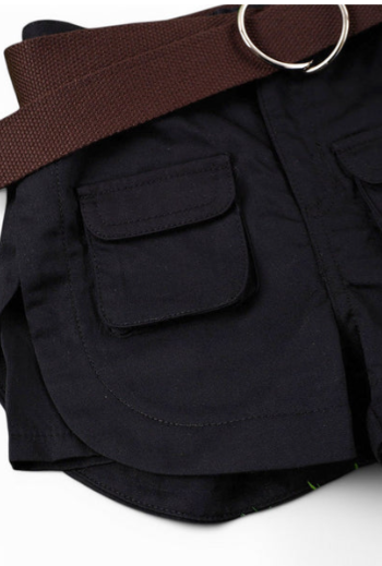Black Cargo Shorts + Belt
