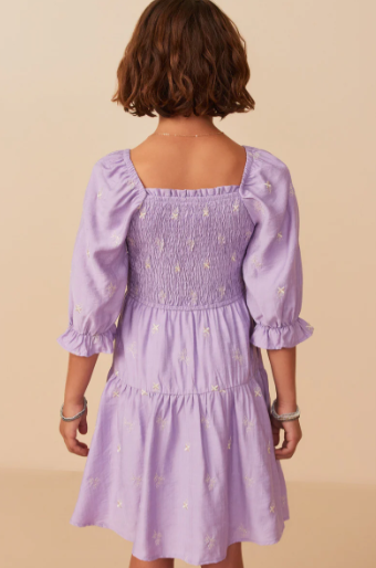 Auro Smocked Midi Dress- Lavender