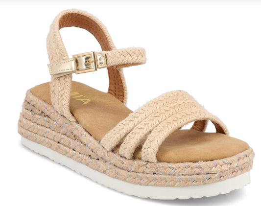 Little Belisima Wedge- Nat/Gold