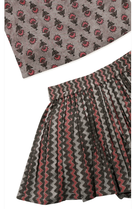 Tittli Top & Skirt Set- Mocha