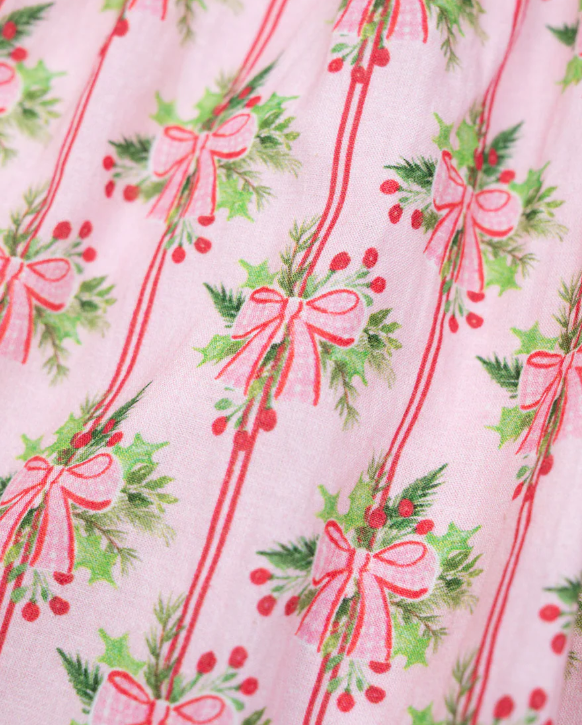 Bow Striped Bubble Onesie-Pink/Green