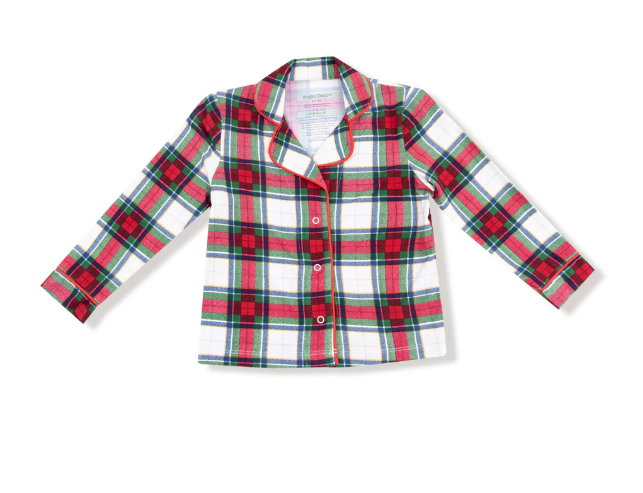Holiday Plaid Kids L/S Top & Pant- Red/Green