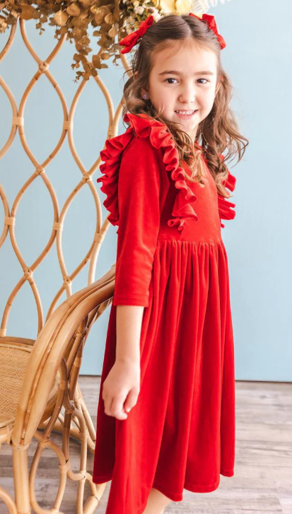 Rosi Twirl Dress- Red Velvet