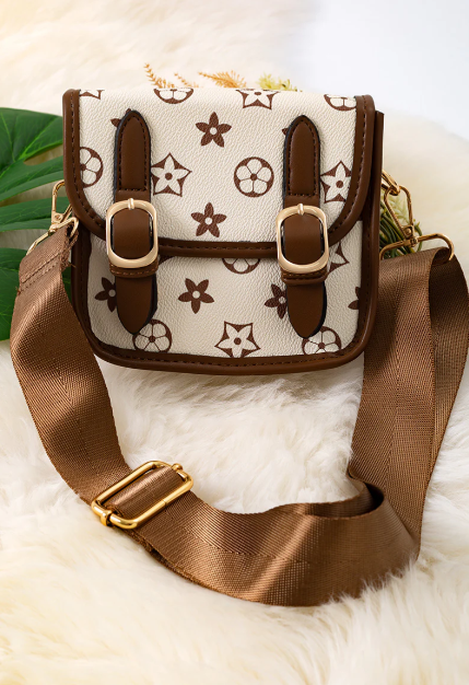 Mini 2 Buckle Purse- Cream