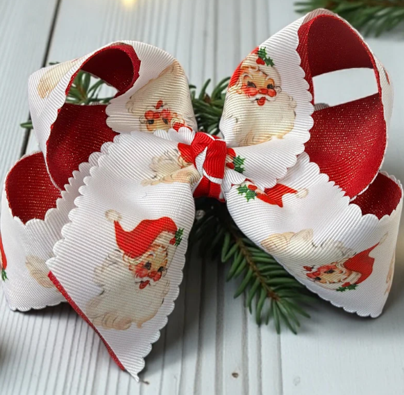 Glitter Santa Bow