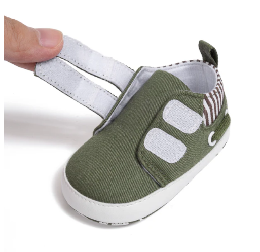 Velcro Baby Shoes- Olive Green