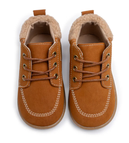 Faux suede cute unisex boots-brown