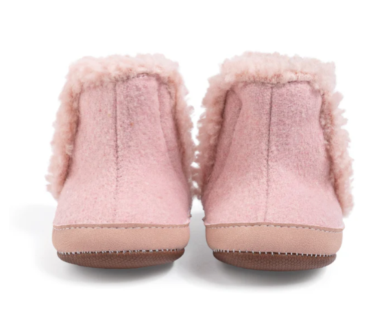 Faux fur baby boots-Pink