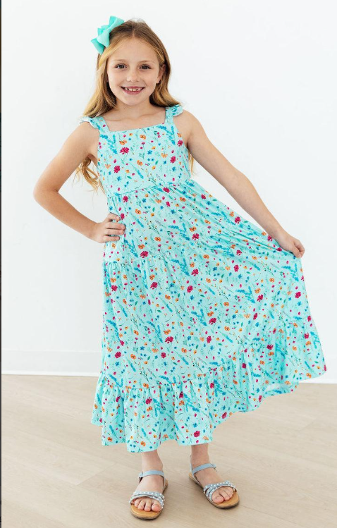Bluebell Breeze Ruffle Maxi Dress