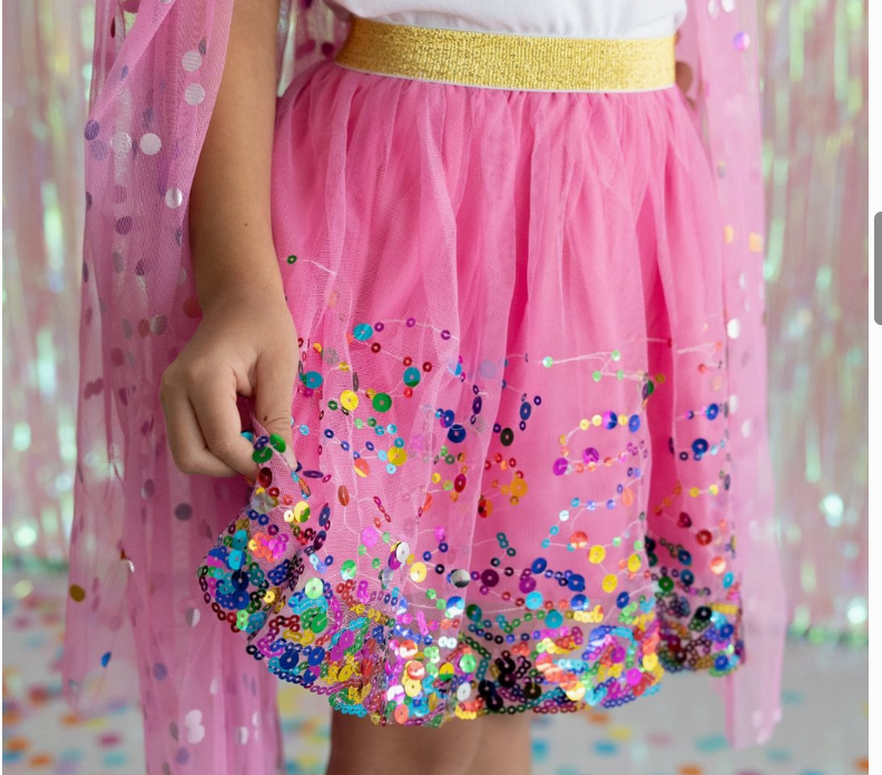 Raspberry Confetti Tutu - Dress Up Skirt