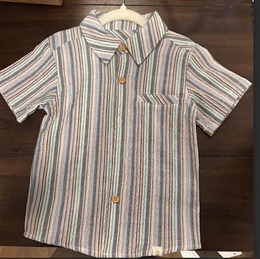 Multi/Blue Beige Stripe Newport Woven Shirt