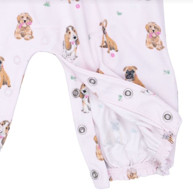 Bestie Dogs Ruffle Romper- Pink