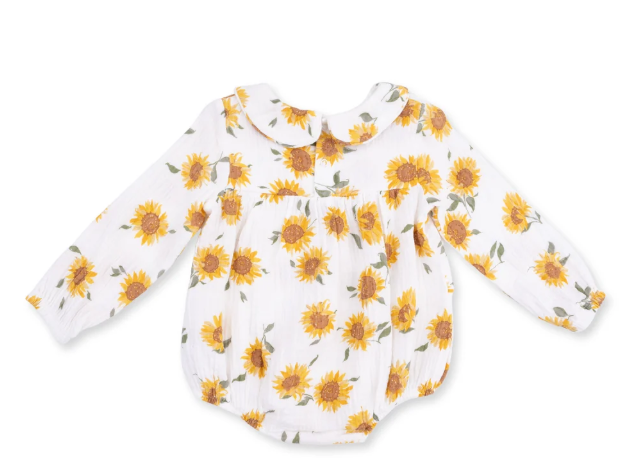 Classic Bubble W/ Peter Pan Collar- Baby Sunflower