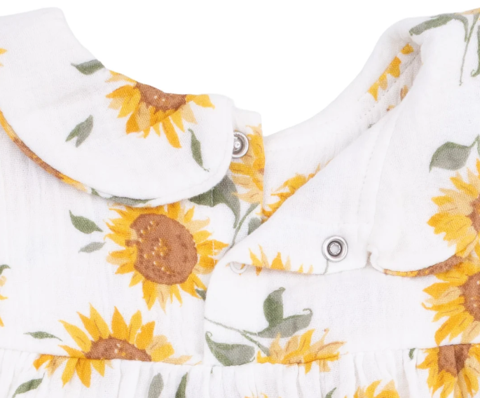 Classic Bubble W/ Peter Pan Collar- Baby Sunflower