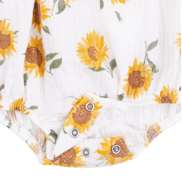 Classic Bubble W/ Peter Pan Collar- Baby Sunflower