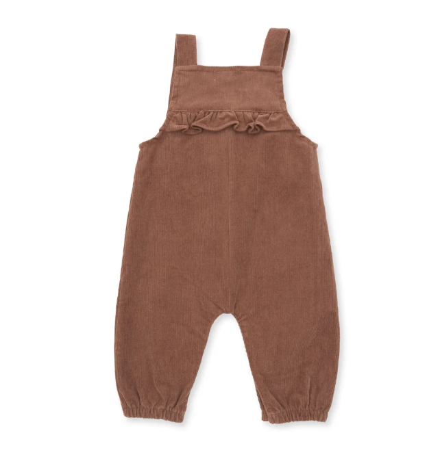 Yoke Ruffle Corduroy Overall