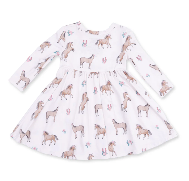 I Love Horses Twirly LS Dress