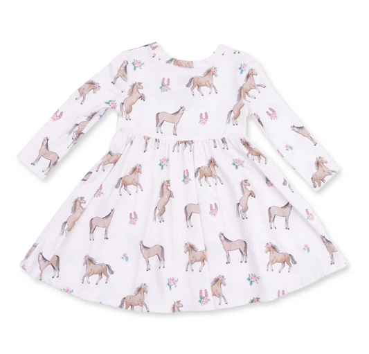 I Love Horses Twirly LS Dress