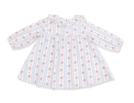 LS Ruffle Dress & Bloomer-Anna Floral Stripe