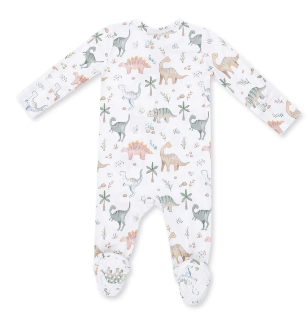 2 Way Zipper Footie- Sweet Baby Dinos