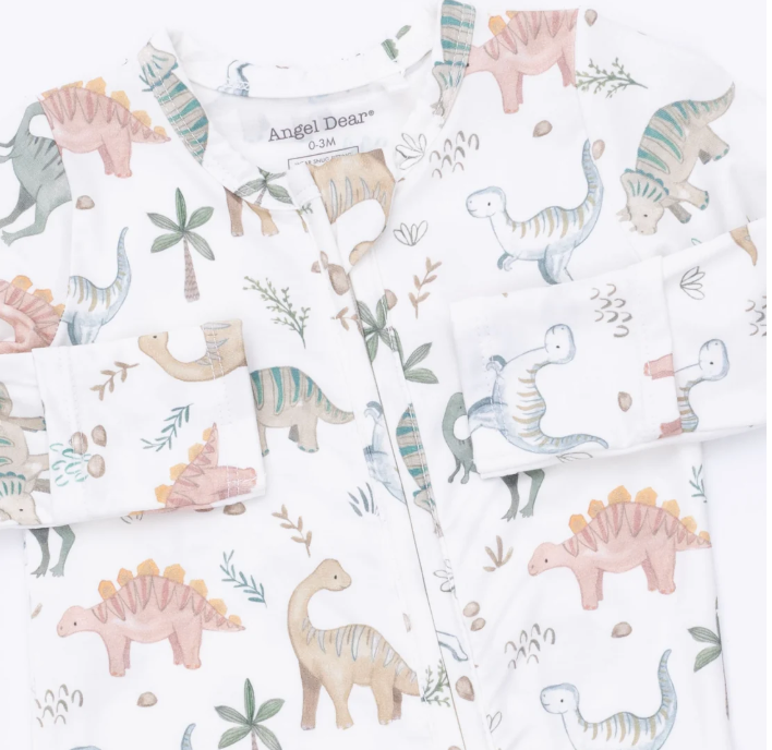 2 Way Zipper Footie- Sweet Baby Dinos